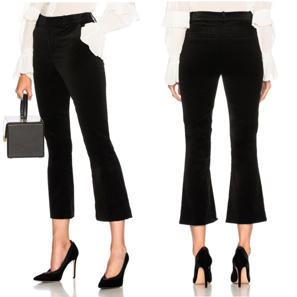 FRAME Velvet Pant Trouser Noir Black Size 6